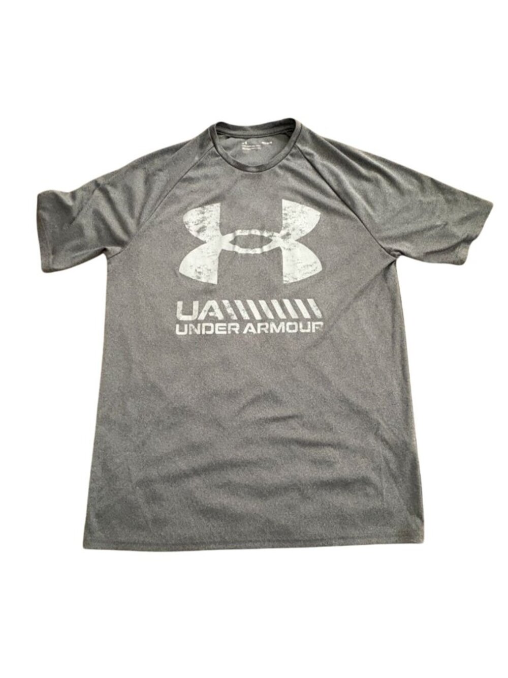 Under Armour Mens Loose Fit Short Sleeve Athletic Shirt-Gray-Size M-GUC